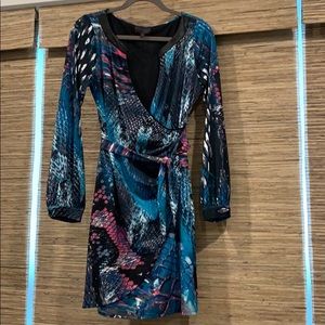 Turquoise snake print dress by Hale Bob